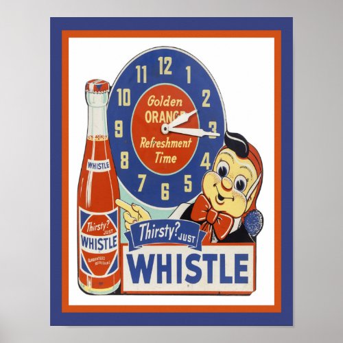 1950s Whistle Soda Pop Advertisement Poster