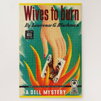 1950s Wives to Burn pulp novel cover Jigsaw Puzzle