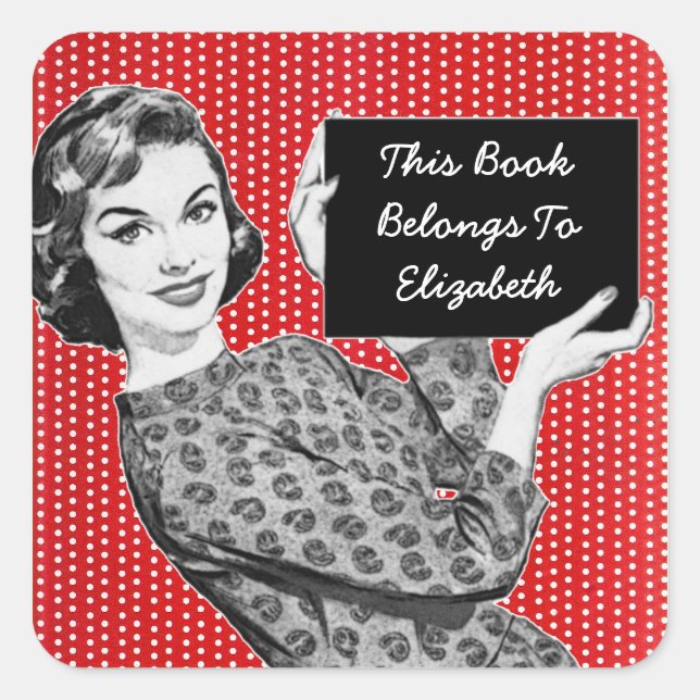 1950s Woman with a Sign Bookplate (Front)