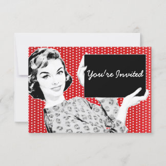 1950s Woman with a Sign Invitation
