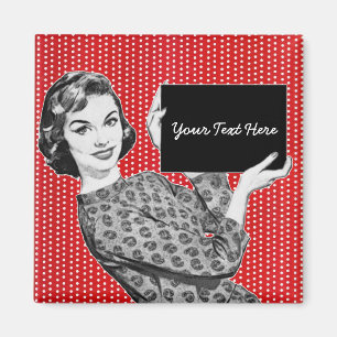 1950s Woman with a Sign Magnet