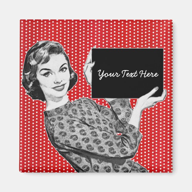 1950s Woman with a Sign Magnet (Front)
