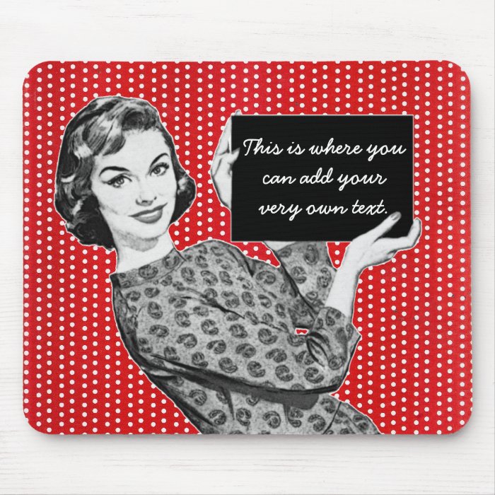 1950s Woman with a Sign Mousepad