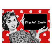 1950s Woman with a Sign Place Card (Front Horizontal)