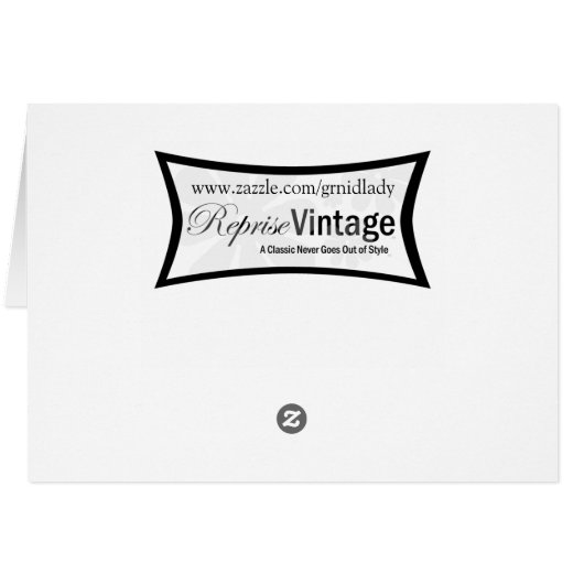 1950s Woman with a Sign Place Card (Back Horizontal)