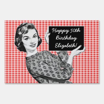 1950s Woman With A Sign V2 by grnidlady at Zazzle