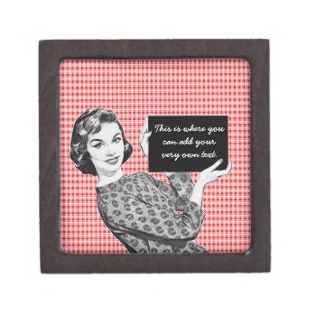 1950s Woman With A Sign V2 Gift Box by grnidlady at Zazzle