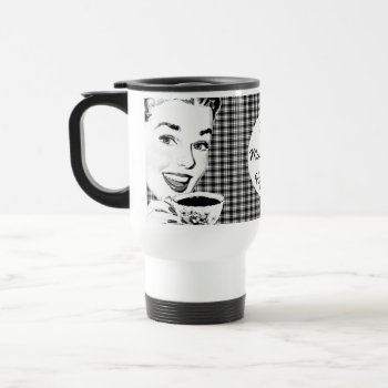 1950s Woman With A Teacup V3 Travel Mug by grnidlady at Zazzle
