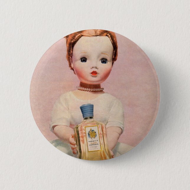 1950s Yardley ad with Madame Alexander doll Button (Front)