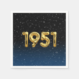 1951 Birthday Balloons In Stars Napkins