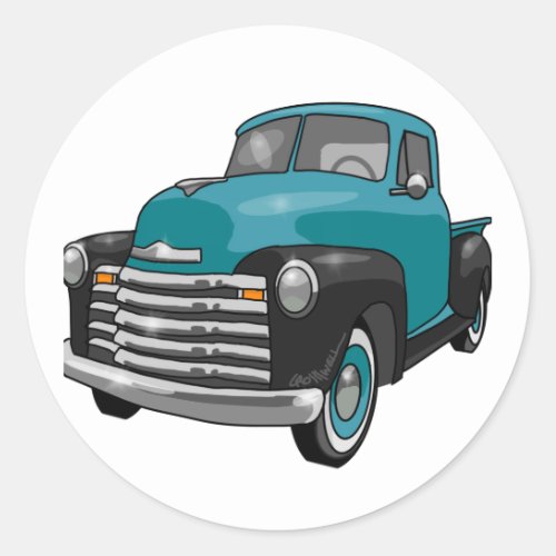 1951 Chevrolet Stepside Pickup Truck Classic Round Sticker