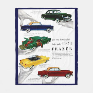 1951 Frazer automobile ad Fleece Blanket