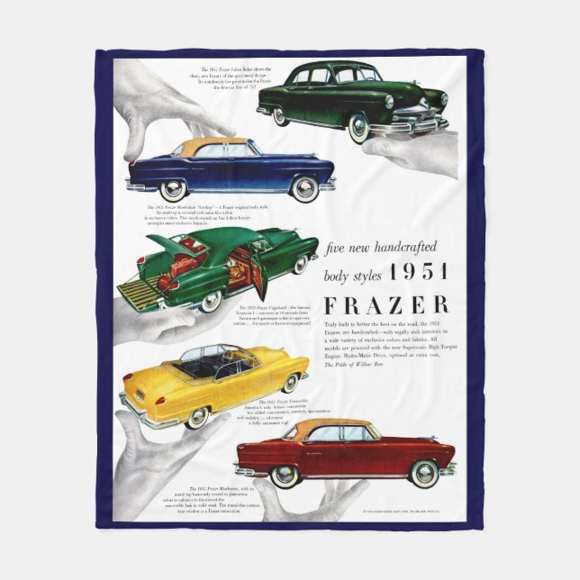 1951 Frazer automobile ad Fleece Blanket (Front)
