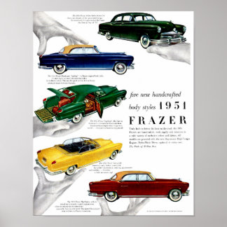 1951 Frazer automobile ad Poster