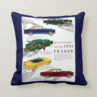 1951 Frazer automobile ad print Throw Pillow