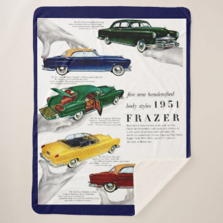 1951 Frazer automobile ad Sherpa Blanket