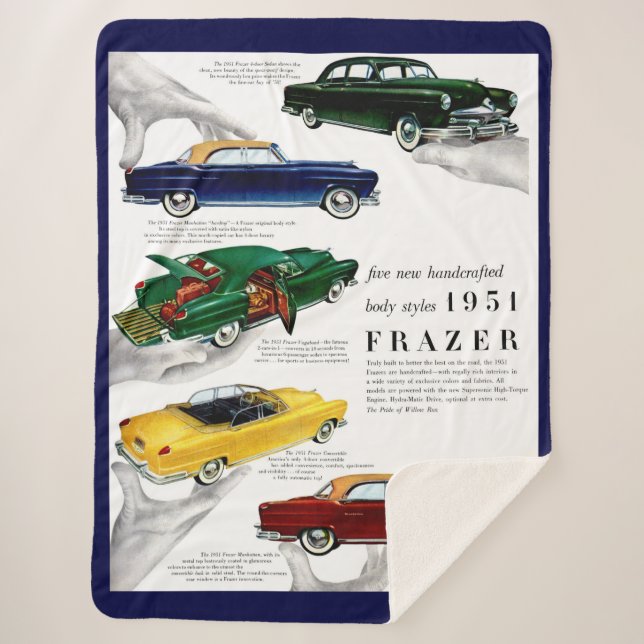 1951 Frazer automobile ad Sherpa Blanket (Front)