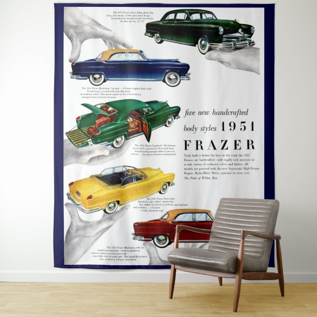 1951 Frazer automobile ad Tapestry (In Situ)