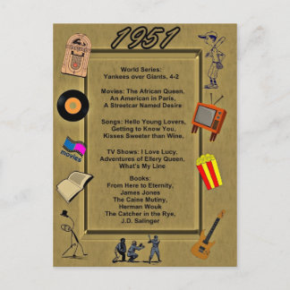 1951 Great Events Birthday Card