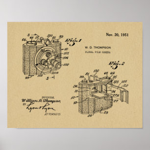 1951 Plural Camera Patent Art Drawing Print