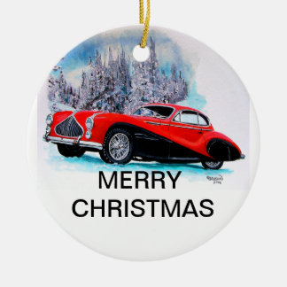 1951 Talbot-Lago T26 GS Coupe CHRISTMAS CARD Ceramic Ornament