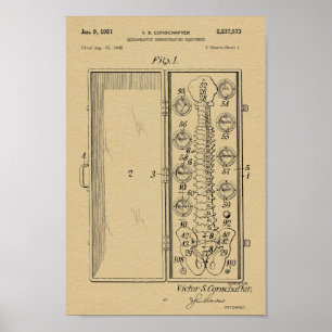 1951 Vintage Chiropractic Spine Patent Art Print