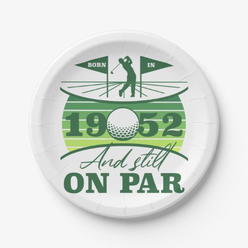 1952 70th Birthday Golf Lover Paper Plates