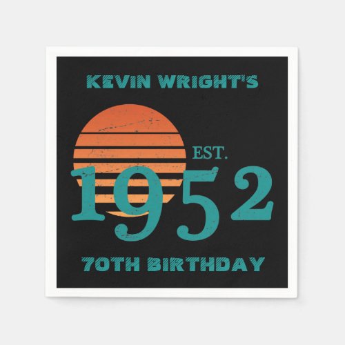 1952 70th Birthday Vintage Sunset Napkins