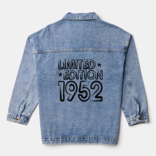 1952 70th Birthday Women Men  Denim Jacket