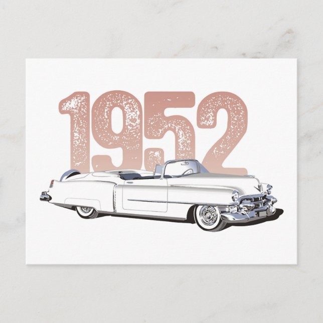 1952 Cadillac Coupe De Ville, white convertible Postcard (Front)