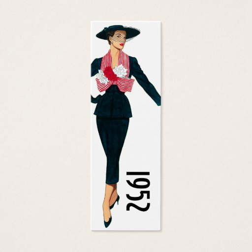Customizable 1952 Fashion Bookmark Business Card Templates