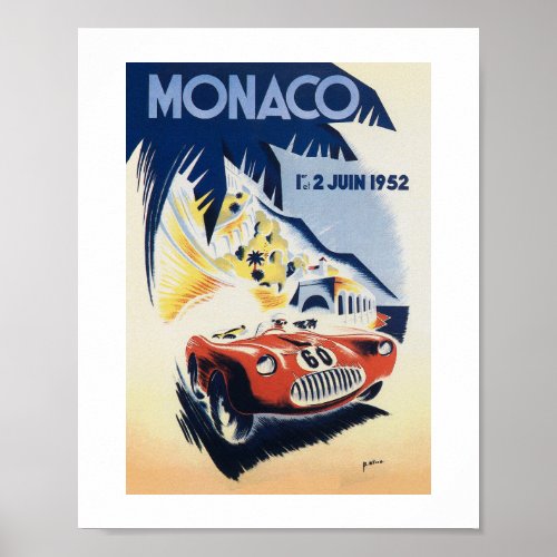 1952 Grand Prix of Monaco Poster