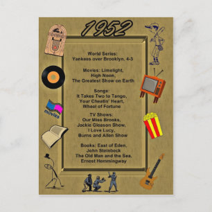 1952 Great Events Birthday Card