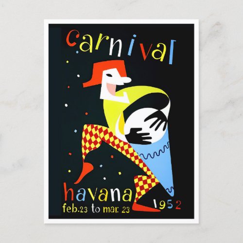 1952 Havana Carnival vintage travel postcard