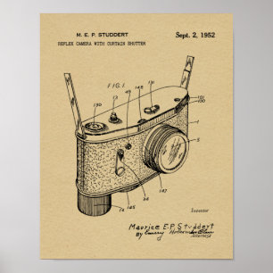 1952 Reflex Camera Patent Art Drawing Print