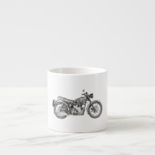 1952 Velocette Venom Motorcycle Drawing Espresso Cup