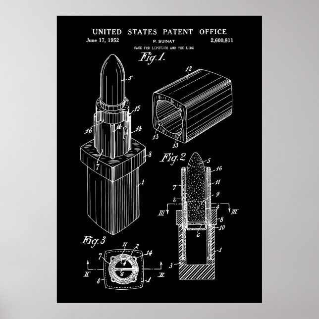 1952 Vintage Lipstick patent art Poster (Front)