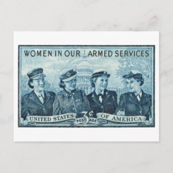 1952 Women In Us Armed Services Stamp Postcard by historicimage at Zazzle