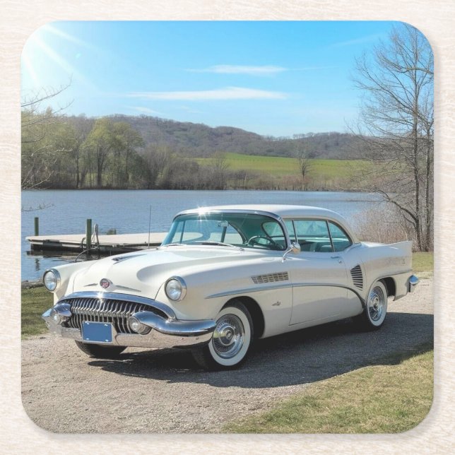 1953 Buick Skylark, a classic American automobile Square Paper Coaster (Front)