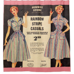 1953 Gimbels Subway Store dress ad Shower Curtain