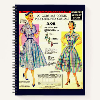 1953 Gimbels Subway Store dress sale ad Notebook