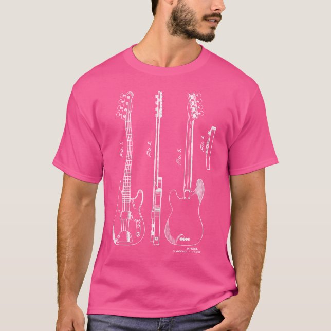 1953 Iconic Bass Guitar Patent Music Player Histor T-Shirt (Front)