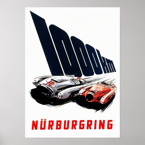 1953 Nurburgring 1000km vintage racing Poster