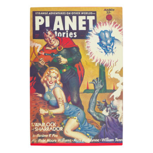 1953 PLANET STORIES PULP MAGAZINE COVER METAL PRINT