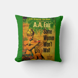 1953 pulp novel cover Some Women Won’t Wait Throw Pillow