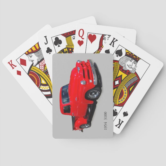 1954 3100 red pickup truck playing cards (Back)