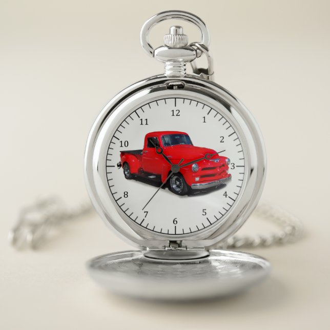 1954 3100 red pickup truck pocket watch (Inside)