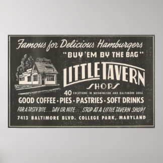 1954 Ad LITTLE TAVERN shops in Maryland Poster