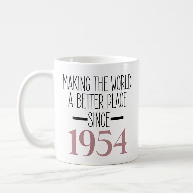 1954 Birthday 70th Years Old Gifts Women Coffee Mug (Left)
