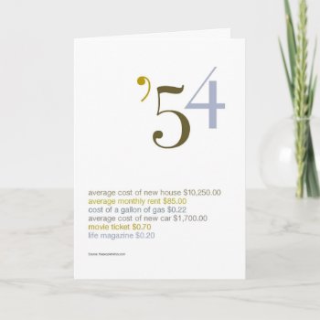 1954 Birthday Fun Facts Card by FarGoneGreetings at Zazzle